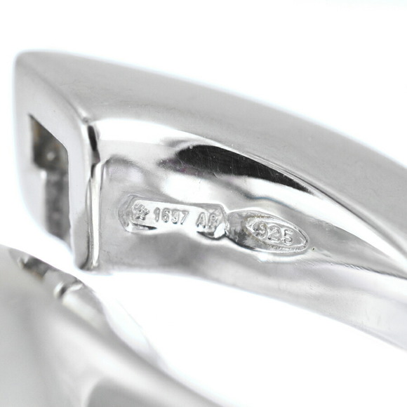 Gucci Sterling Silver Blue Topaz GG Logo Pendant Necklace - Picture 4 of 8